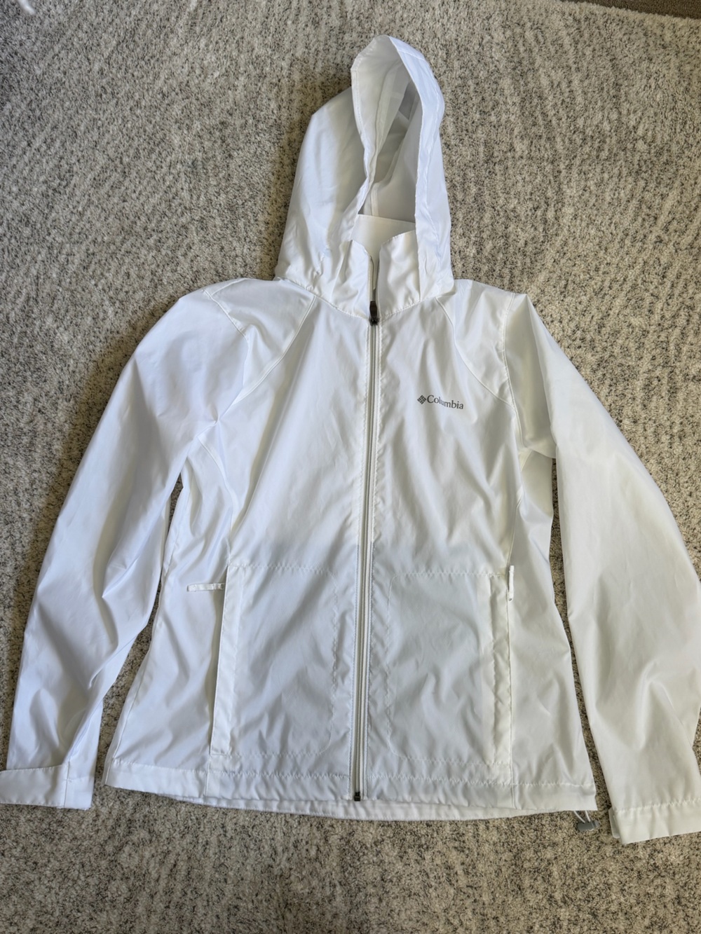 Columbia White Lightweight Hooded Jacket